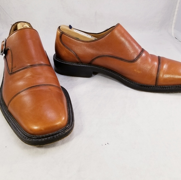 MAGNANNI MEN SHOES LOAFERS MONK BUCKLE STRAP WHISKEY COLOR SIZE 10.5 M - Picture 7 of 10